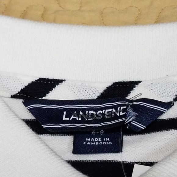Lands End Striped Polo Shirt Size S - Picture 3 of 5